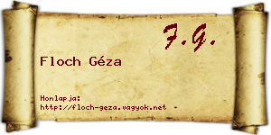 Floch Géza névjegykártya