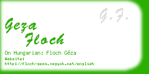 geza floch business card